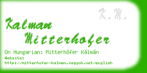 kalman mitterhofer business card