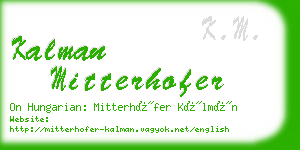 kalman mitterhofer business card